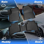 Sunsdrew Floor Mats for 2021-2026 Kia Seltos Accessories, All Weather Floor Liners 1st & 2nd Row Car Mats TPE Rubber Raised Edge