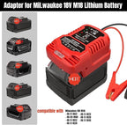 Jumper Cables Adapter for Milwaukee 18V M18 Battery Jump Car Starter,Up to 3.5L Gas Diesel Engines,12V Portable Jump Car Starter Battery,Automotive Booster Cable Adapter(Battery not Included)