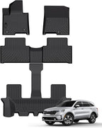 Auxko All Weather Floor Mats Fit for Kia Sorento Hybrid 2026 2025-2021(Include PHEV 22-26) TPE Rubber Liners Sorento Hybrid Accessories Set All Season Odorless Anti-Slip Floor Mats