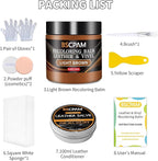Light Brown Leather Recoloring Balm with 100ml Mink Oil,Leather Couch Scratch Remover,Leather Repair kit for Vinyl Furniture 