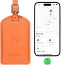 Luggage Tags Built-in Anti-Loss Tracker, Luxury Leather Luggage Tags for Suitcase, Travel Bags, Backpacks, Travel Organizer f
