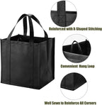 NERUB 10 Pack Reusable Reinforced Handle Grocery Bags - Heavy Duty Large Shopping Totes with Thick Plastic Bottom can hold 40 lbs