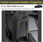 PIMCAR Center Console Hidden Organizer for 2026 2025 2024 2023 Honda Accord LX EX Sport EX-L Sport-L Touring Hybrid Armrest Box Secret Compartment One-Touch Hidden Storage Accessories