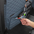 Seat Back Protector + Large Capacity Pocket Storage Organizer,Preventing the Impact of Children Stepping on the Seat Backrest (Blue)