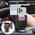 Car Cup Holder Expander Adapter, Adjustable 3 in 1 Cup Holder Expander with Phone Holder & Card Organizer, Fits Less Than 4.1