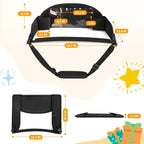 2Pcs Kids Travel Tray for Toddler Carseat, Road Trip Activities Essentials for Toddler, Kids Lap Desk Tray with Tablet Holder Stand ＆ Dry Erase Board (Black-2Pcs)