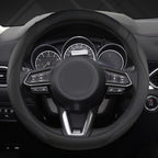 West Llama Car Steering Wheel Cover for Mazda 3,5,6,CX-3,CX-5,CX-30,CX-50,CX9,CX-9,MX-5 Miata,CX-7,RX-8,14.5-15 inches(Black-