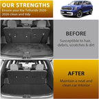 Powerty Floor Mats for 2020-2025 Kia Telluride 7/8 Passenger Car Mats Accessories, All Weather TPE Custom 2-in-1 Cargo Liner Seat Back Covers Protectors Replacement (Floor Mat + 2-in-1 Trunk Mat)