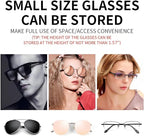 GDQ Sunglasses Holder for Car Visor Glasses Case|Car Sunglass Holder|Eyeglass Holder|Press Silent Shockproof Dustproof (Brown)