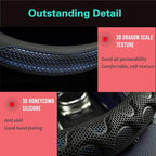 PINCTROT Steering Wheel Cover Great Grip with 3D Honeycomb Anti-Slip Design, Universal 14.5-15 Inch (Blue)
