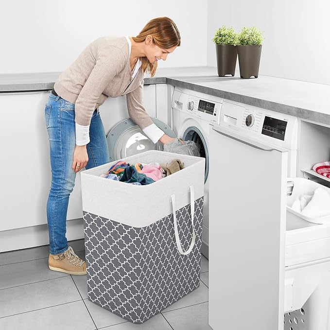 StorageRight Laundry Basket Hamper Large Collapsible Laundry Hamper with Easy Carry Handles，Freestanding Clothes Hampers for 