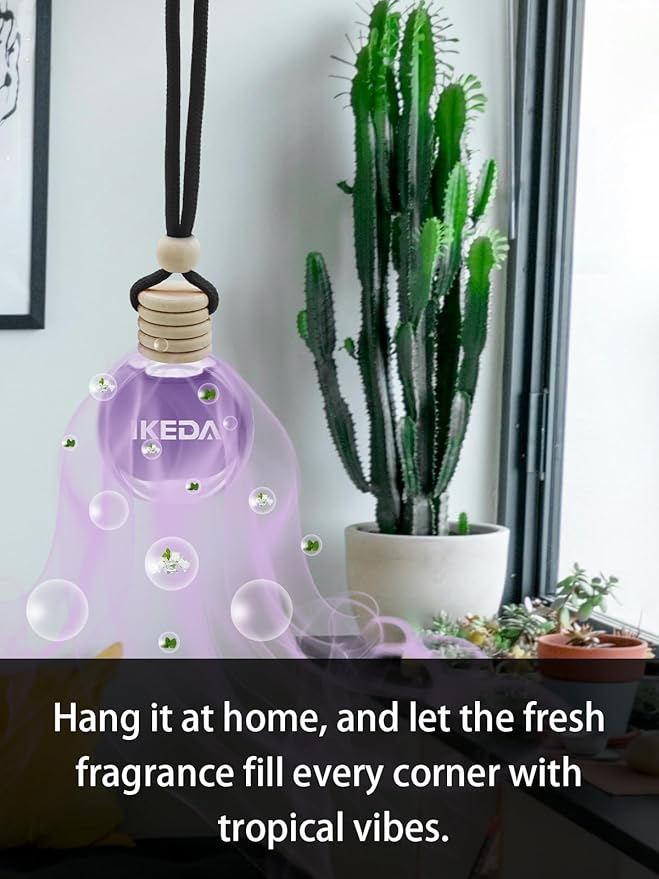 Ikeda Car Air Freshener: Hanging Car Smell Air Freshener | 10ml Hanging Car Perfume | Long Lasting Fragrance | Strong Scents 
