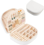 ProCase Travel Size Jewelry Box, Large Portable Seashell-Shaped Jewelry Case, 2 Layer Jewelry Organizer in PU Leather for Wom