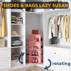 SpaceAid 4 Tier Rotating Shoe Rack Tower, Spinning Shoe Display Lazy Susan, Revolving 360 Shoe Rack Storage Round Carousel, V