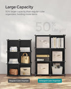 SONGMICS 6 Cube Storage Organizer, Modular Bookshelf, DIY Closet Organizers and Storage, Plastic Stackable Shelves, 14.6 x 13
