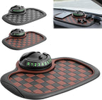 Multifunction Car Anti Slip Mat, 360° Rotatable Phone Holder Dashboard Pad with Temporary Parking Number, Organizer for Phone