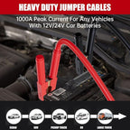 0 Gauge 30 FT Heavy Duty Jumper Cables for Car Battery, 1000Amp Quick Connect Booster Cables for Jump Starting Dead or Weak Batteries, Suitable for 8L Gas & 6L Diesel, Carrying Bag Included