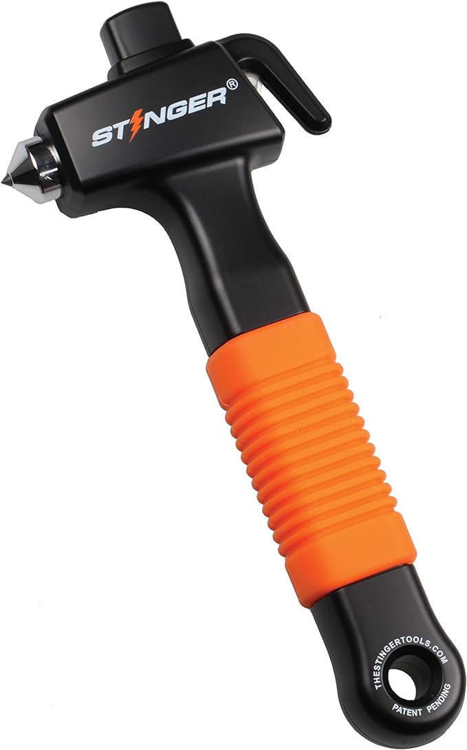 Stinger Super Duty Car Emergency Escape Tool, Hardened Carbon Steel Vehicle Safety Hammer, Spring Loaded Window Breaker, Razo
