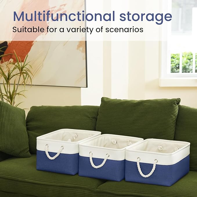 Large Storage Baskets- 15.7x11.8x8.26 inch Storage Bins for Shelves and Closet Organizing, Foldable Fabric Bin for Home Organ