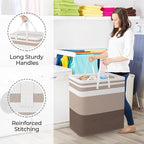 StorageRight Large Collapsible Laundry Basket Hamper with Easy Carry Handles，Freestanding Clothes Hampers for Laundry, Bedroo