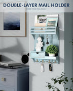 Rebee Vision Decorative Key Holder Wall Mount with Mini Drawer Organizer - Stylish Key Holder for Wall with Mail Organizer & 