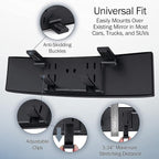 Verivue Universal Panoramic 12-Inch Rear View Mirror, Anti-Glare Wide Angle Car Mirror, Rearview Mirrors Accessory for Baby Rear-Facing, Clear Panoramic Convex Mirrors for cars