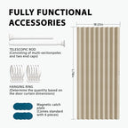 Jilron Accordion Door Curtain Set - 100% Blackout, with Curtain Rod Included, for Bedroom Privacy Protection (Beige-43 W x 78