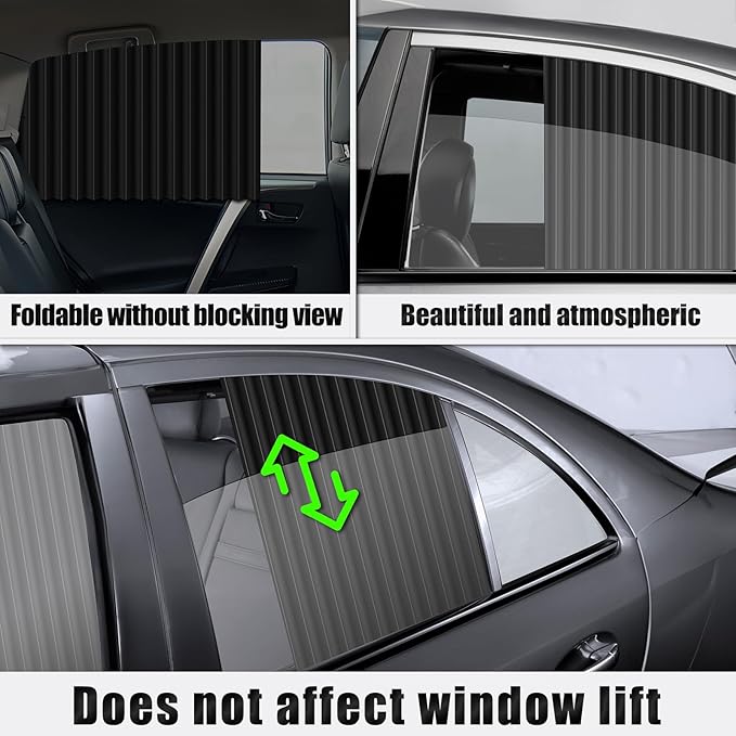 XCBYT Car Window Shades - 4 PCS 29.1 * 18.8 inches Car Window Covers 99% UV Glare Protection Car Curtains Keep Cooler Magnetic Side Window Sun Shade for Eating Breastfeeding Taking a nap Camping