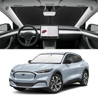 Custom Fit Windshield Sun Shade for Ford Mustang Mach-E 2021-2026, Blocks UV & Heat, Front Window Sunshade Accessories, Easy Fold & Store Keep Your Car Cooler