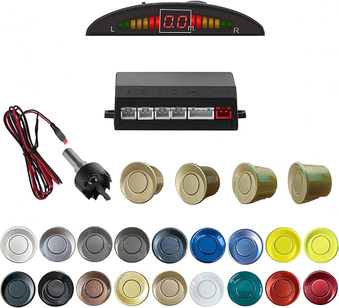 Parking Sensor Kit Backup Sensor Kit Reverse Sensor for Car 18 Color Options for Probes Adjustable Alarm Volume Professional 