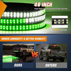 Nilight 48 Inch Truck Tailgate Strobe Light Strip Tail Emergency Bar Rear Window Warning Lamp Ultra-Bright Double Row 288 LED for Pickup Trailers Construction Vehicles Car SUV, Green White