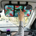 Tropical Plants Car Sun Visor Organizer Anti Slip Sun Visor Organizer with Multi-Pocket Cars Interior Accessories Easy to Store Universal for Cars SUV