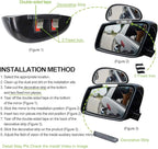 Car Blind Spot Mirrors(5.12 * 2.75in), Adjustable Auxiliary Universal Wide Angle Mirror for Universal Car SUV Mirrors Strong Adhesive HD Glass Mirror Frame Thickness Less than 5MM (L+R)