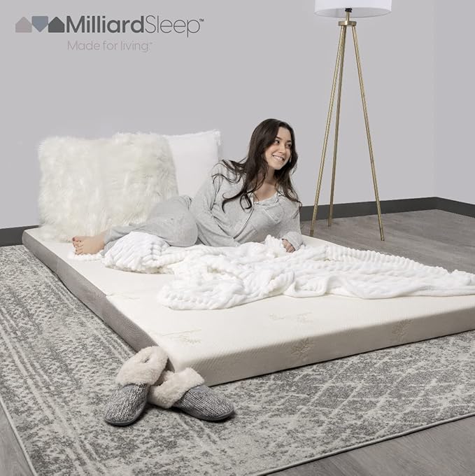 Milliard Trifold Mattress, Single Size, 4 inch, Portable Foldable Mattress Single with Medium Firm Foam, Washable Cover, Tri-