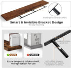 Fun Memories 72 Inch Floating Shelves for Wall, Fireplace Mantel Shelf with Invisible Heavy Duty Bracket, 8 Inch Deep Storage