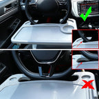 JUSTTOP Car Steering Wheel Desk for Laptop,Multipurpose Travel Car Accessories, Car Seat Stand Trays for Eating, Steering Wheel Under Table Console(Gray)