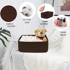 COMFY-HOMI 13" x 8.5" x 5.1" Storage Baskets for Organizing | Cotton Rope Woven Basket | Toy Storage Bin Box | Basket for She