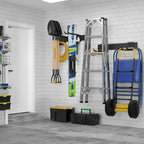 UUP 32 Inches Garage Storage, Garage Organization, Wall Mount Garden Tool Organizer, Max 300lbs Adjustable Metal Hooks, Yard 