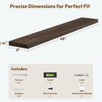 Vivelove Elm Wood Floating Shelves, Wooden Shelves for Wall with Invisible Bracket for Living Room Bedroom Bathroom Office Bo