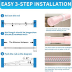 AIZESI 2 Pack Tension Curtain Rod for Windows 26.5 to 36 inch, Adjustable Expandable Pressure Spring Curtain Rod No Drilling,