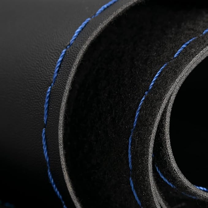 AUTOXBERT Sports Style Hand Sew Steering Wheel Cover Microfiber Leather Car Auto Steering Wheel Cover Stitch on Wrap for Cars