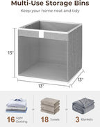 StorageWorks 13x13 Storage Cubes, Closet Storage Bins with Clear Window, Large Fabric Organizer for Clothes, Collapsible Stor