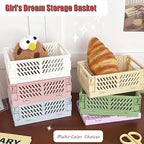 Tobeso-Nuoze Pastel Plastic Storage Baskets 2 Pack, Collapsible Crates for Organizing, Space-Saving Bins for Kitchen, Office,