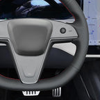 MEWANT Hand Stitched Tesla Model S(O-Shaped) Steering Wheel Cover Wrap for Tesla Model S 2021-2023 / Model X 2021-2023 Steering Wheel Accessories