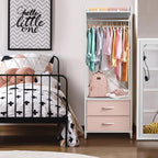 Sorbus Premium Cothing Rack with Drawers - Heavy Duty Wardrobe Closet with Metal Frame & Wooden Top - 70Inch Tall Garment Rac