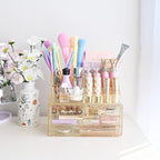 Ikee Design Acrylic Makeup Organizer with 4 Drawers Removable Top Lipstick Holders, Cosmetics Organizer for Skincare, Accesso