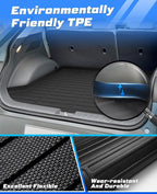 Sunsdrew Cargo Liner for 2022 2023 2024 Hyundai Ioniq 5 Accessories TPE Cargo Mat All Weather Odorless Anti-Slip Rear Cargo Tray Heavy Duty Trunk Mat Black Trunk Floor Liners