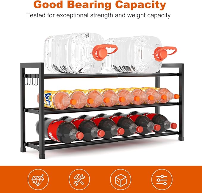 Expandable Shoe Rack for Closet Adjustable Metal Shoe Rack for Entryway 18.5"-33" Free Standing Shoe Organizer 12 Pairs with 