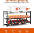 Expandable Shoe Rack for Closet Adjustable Metal Shoe Rack for Entryway 18.5"-33" Free Standing Shoe Organizer 12 Pairs with 