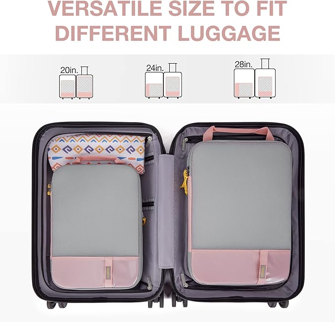 BAGSMART 6 Set /4 Set/2 Set Compression Packing Cubes for Travel, Lightweight Luggage Organizer Bags, Durable Space Saver Bag